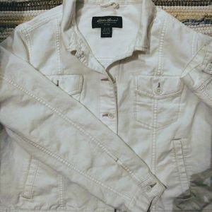 Eddie Bauer white Jean jacket.